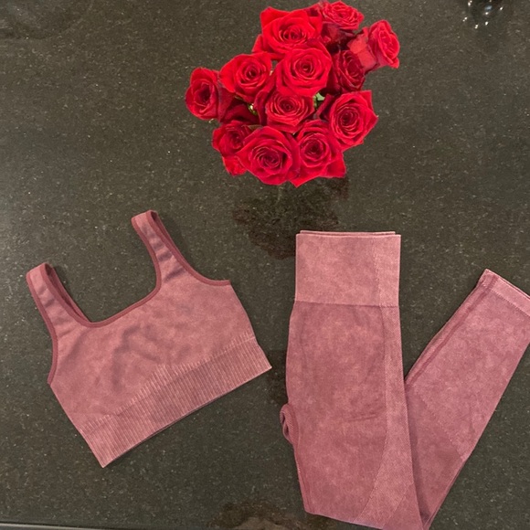 JoyLab Other Joy Lab 78 Ribbed Seamless Leggings And Ribbed Seamless Sports Bra Set Poshmark